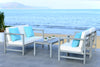 Safavieh Montez 4 Pc Outdoor Set With Accent Pillows Grey Wash/White/Light Blue Furniture 