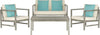 Safavieh Montez 4 Pc Outdoor Set With Accent Pillows Grey Wash/White/Light Blue Furniture 