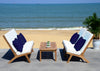 Safavieh Chaston 4 Pc Outdoor Living Set With Accent Pillows Teak/White/Light Blue Furniture 