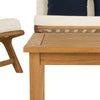 Safavieh Chaston 4 Pc Outdoor Living Set With Accent Pillows Teak/White/Light Blue Furniture 