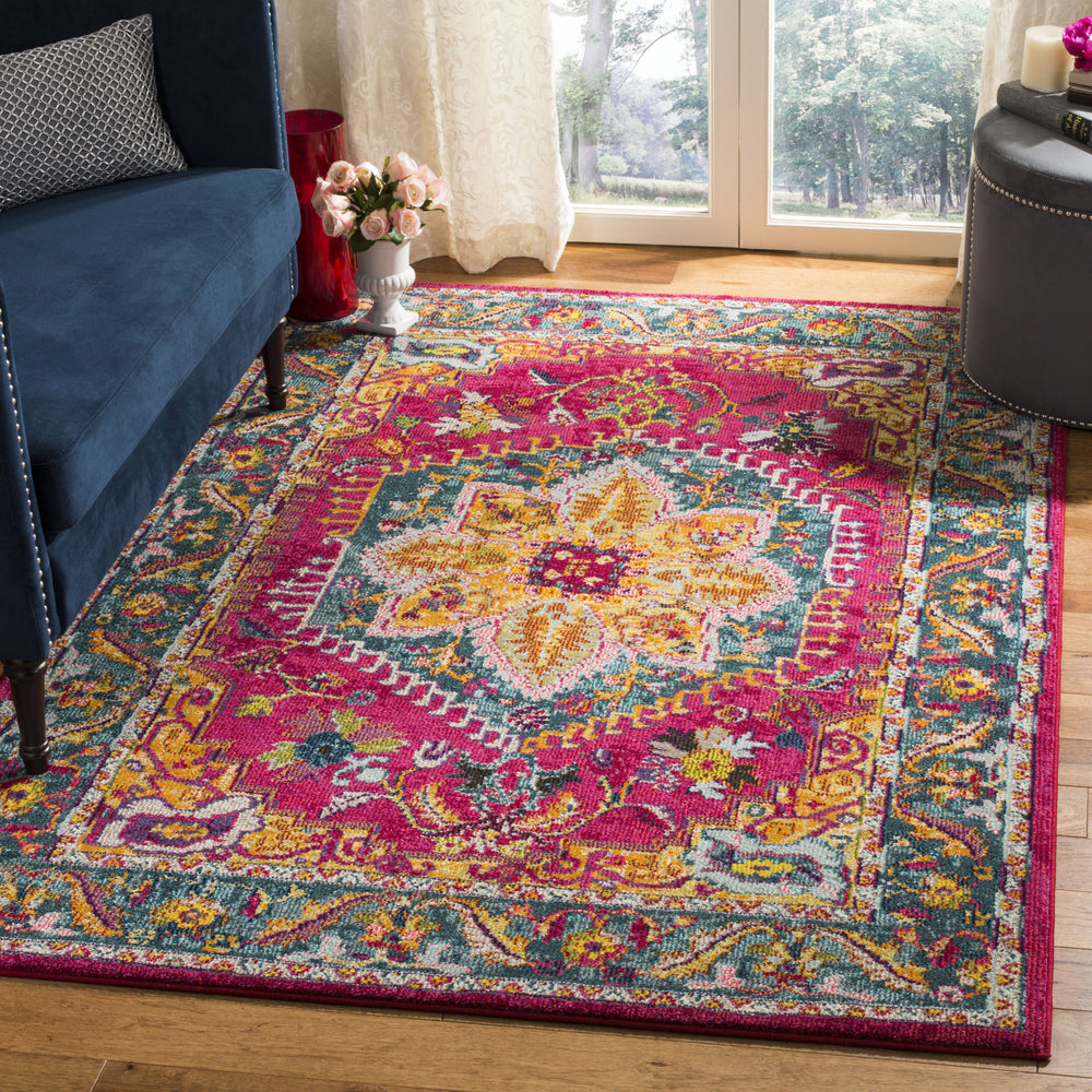 Safavieh Phoenix PHX153R Fuchsia/Blue Area Rug Feature