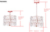 Safavieh Sena 4 Light 14-Inch Dia Adjustable Pendant Clear/Copper Lamp Mirror 