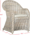Safavieh Callista Wicker Club Chair White Wash Furniture 