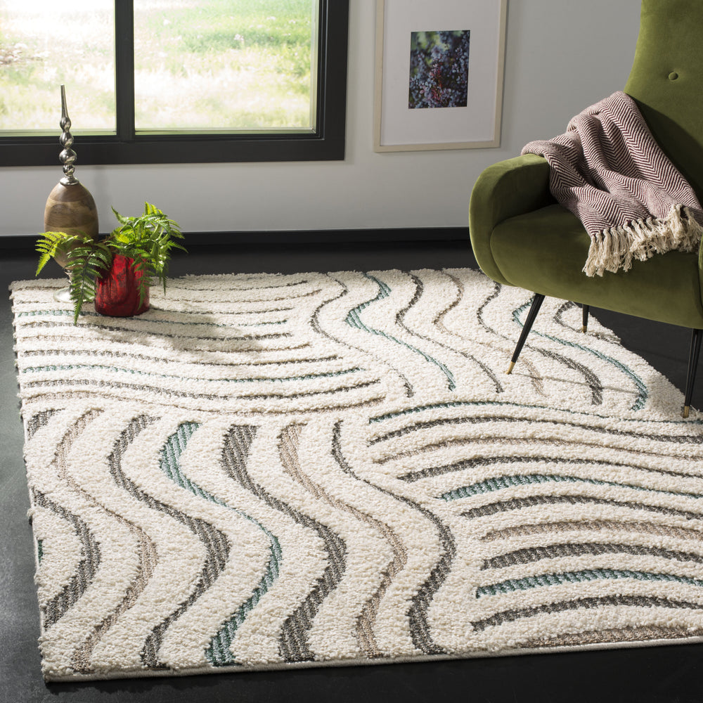 Safavieh Santorini Shag SGG178A Cream/Multi Area Rug Feature