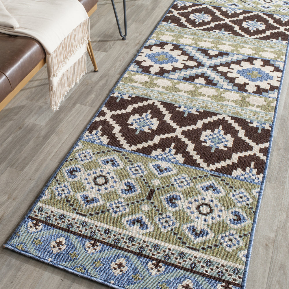 Safavieh Veranda VER097 Chocolate/Blue Area Rug Feature
