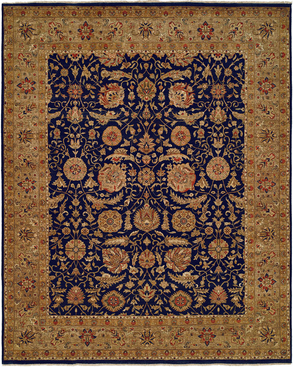 Kalaty Shajahan SJ-473 Navy/Carmel Area Rug
