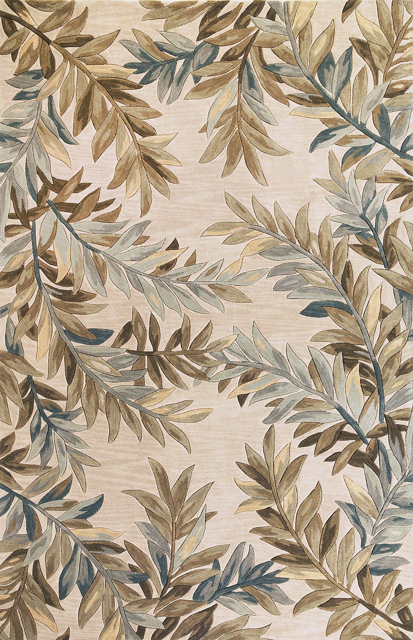 KAS Sparta 3126 Ivory Tropical Branches Hand Tufted Area Rug