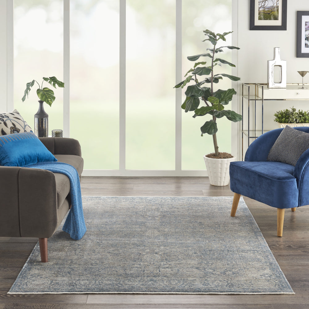 Starry Nights STN01 Cream Blue Area Rug by Nourison Room Scene Featured