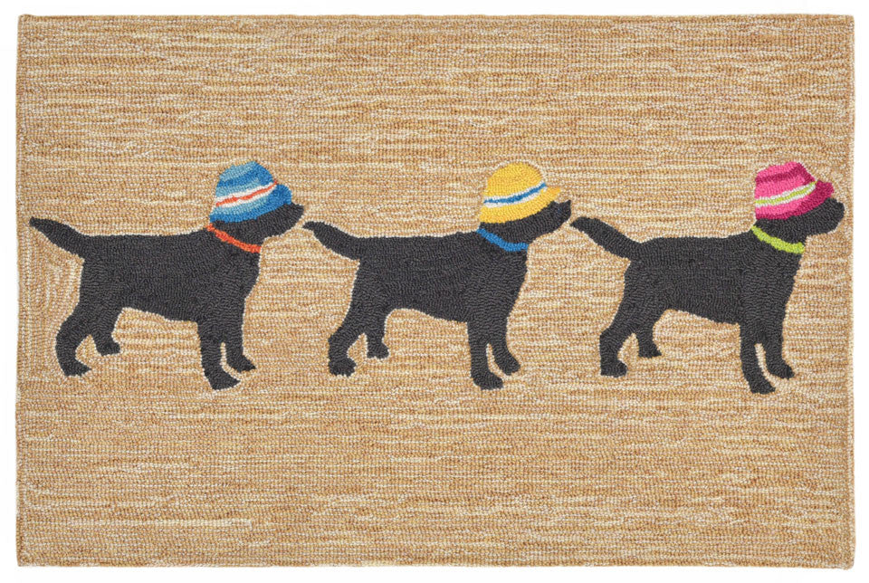 Trans Ocean Frontporch 3 Dogs Vacation Natural Area Rug main image