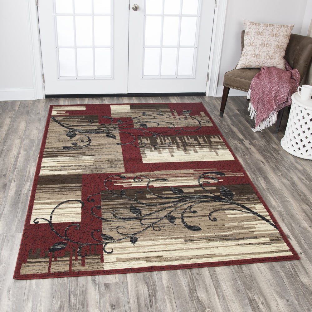 Rizzy Xcite XI6911 Red Area Rug Feature