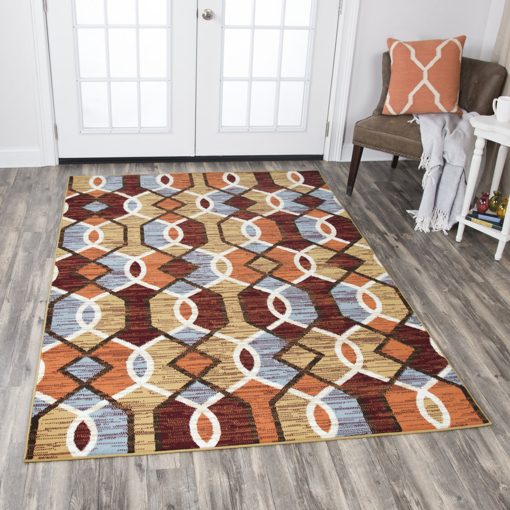 Rizzy Xpression XP6877 Gold Area Rug Feature