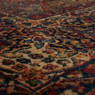 Karastan's legendary Kirman design in all wool pile closeup view.