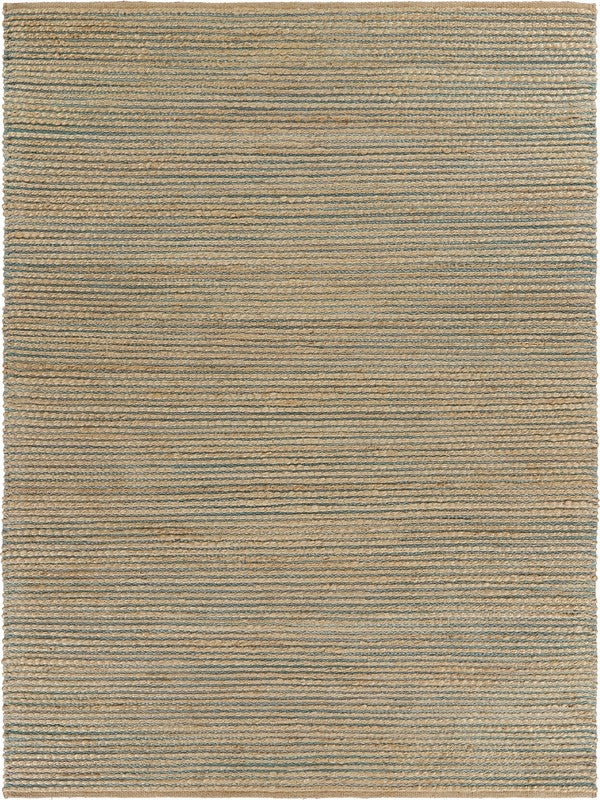 LR Home Natural Fiber 03378 Natural/Blue Area Rug 5 X 8