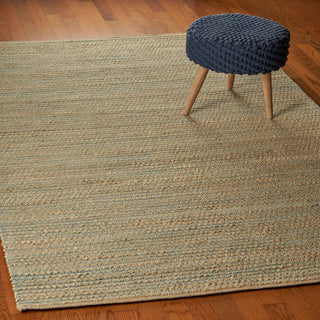 LR Home Natural Fiber 03378 Natural/Blue Area Rug Room Scene 2