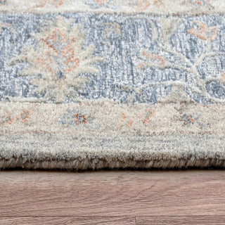 LR Home Vintage 81924 Blue/Taupe/Cream Area Rug Edge