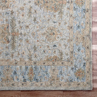 LR Home Vintage 81924 Blue/Taupe/Cream Area Rug Corner 2