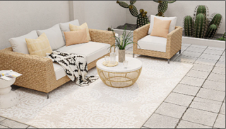 Bashian Verona Transitional R130-LC175 Biscuit Area Rug Room Scene 2
