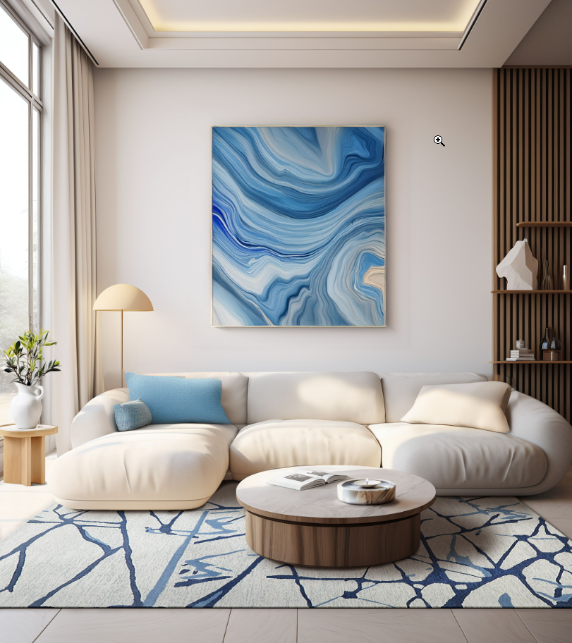 Exquisite Rugs Mystic 6305 Navy Area Rug Room Scene Feature
