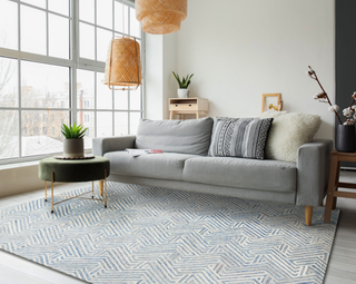 Exquisite Rugs Naturals 6783 Blue/Ivory Area Rug Room Scene Feature