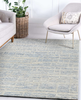 Exquisite Rugs Park City 6838 Blue/Ivory Area Rug Room Scene Feature