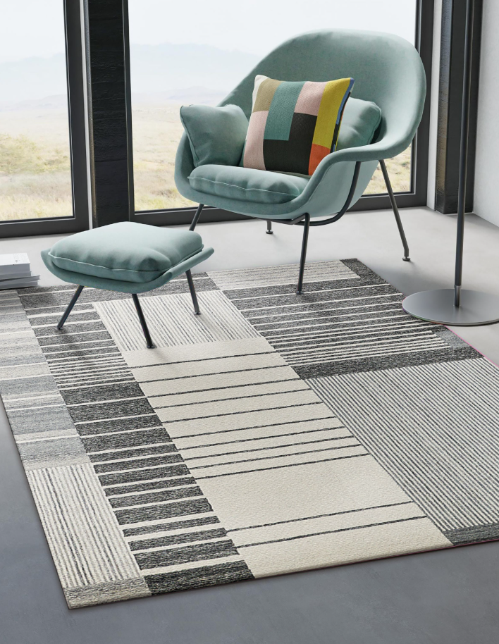 Exquisite Rugs Castine 6874 Gray/Ivory Area Rug Room Scene Feature