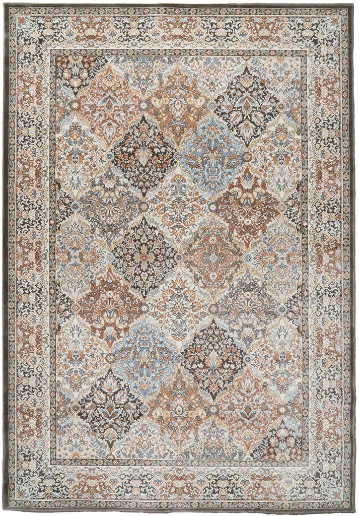 Dynamic Rugs Ancient Garden 57008 Brown/Blue Area Rug 5 X 8