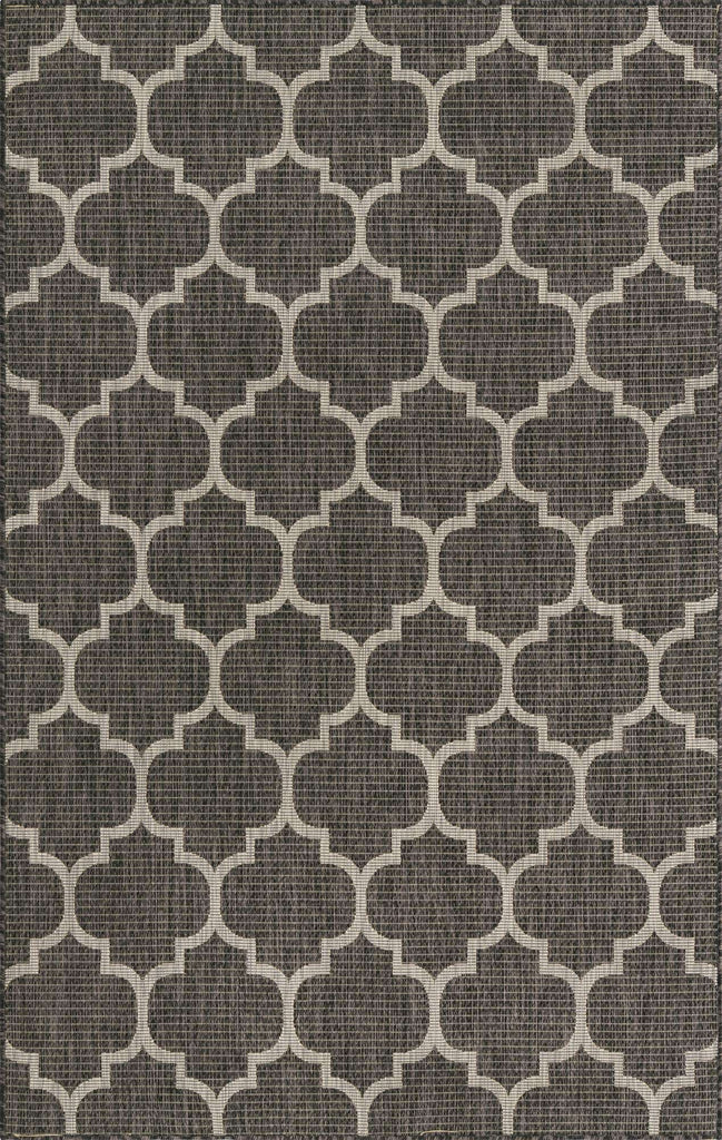 Unique Loom Outdoor Trellis T-KOZA-20596A Black Area Rug 5x8