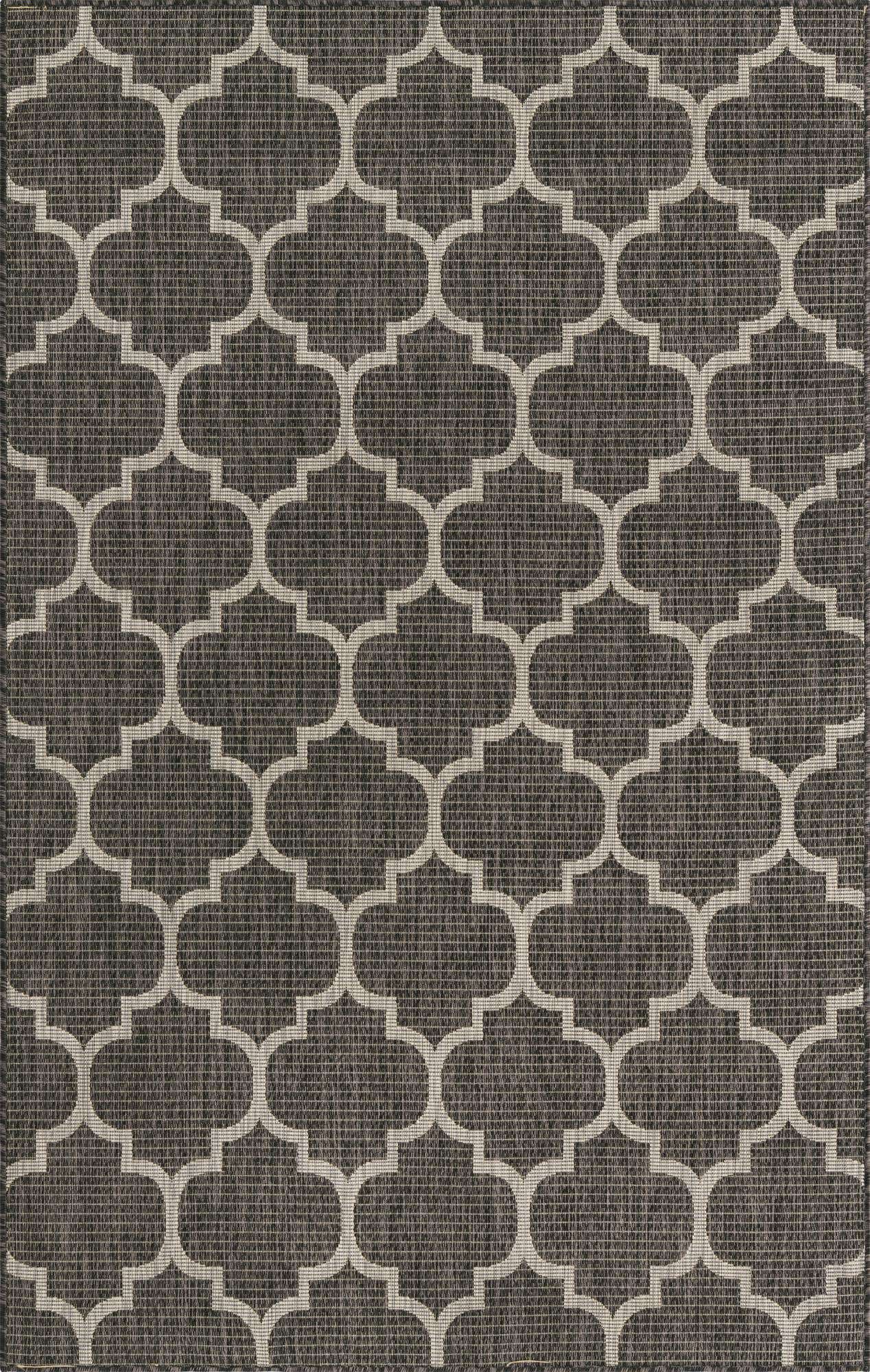 Unique Loom Outdoor Trellis T-KOZA-20596A Black Area Rug 5x8