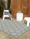 Unique Loom Outdoor Trellis T-KOZA-20596A Gray Area Rug Outdoor Scene 2