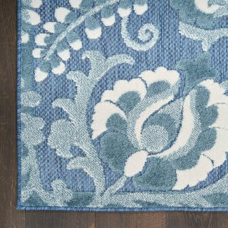 Nourison Aloha ALH17 Blue Area Rug Corner