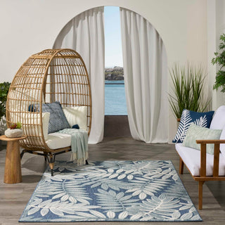 Nourison Aloha ALH18 Blue Area Rug Room Scene Feature