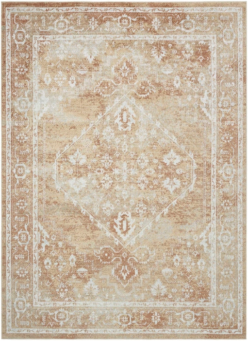 Nourison Astra Machine Washable ASW11 Rust Multicolor Area Rug 5 X 8