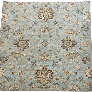Borderless Design 6' Square Karastan Anastasia Robins Egg wool rug.