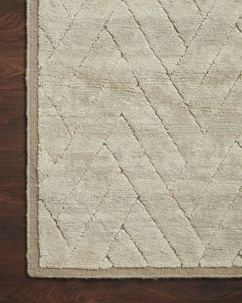 Loloi Bond BON-02 Bone/Fog Area Rug by Carrier and Company Closeup Feature
