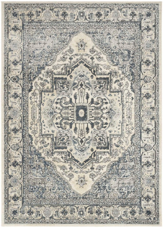 Nourison Concerto CNC18 Ivory Navy Area Rug 5 X 8