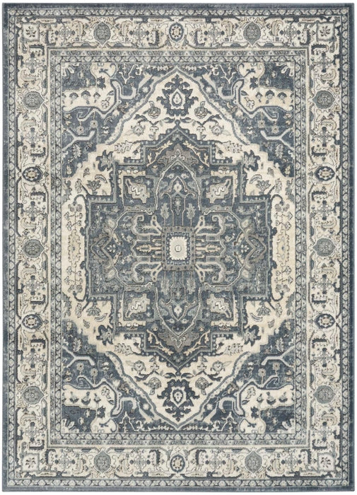 Nourison Concerto CNC18 Navy Ivory Area Rug 5 X 8