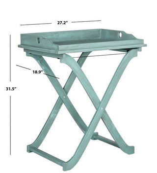 Safavieh Covina Tray Table Beach House Blue Dimensions