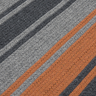 Colonial Mills Frazada Stripe FZ29 Charcoal /Orange Area Rug Close Up 