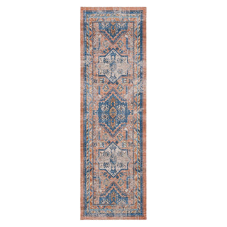 Karastan Zula Haykota Terracotta/Rust Blue Area Rug