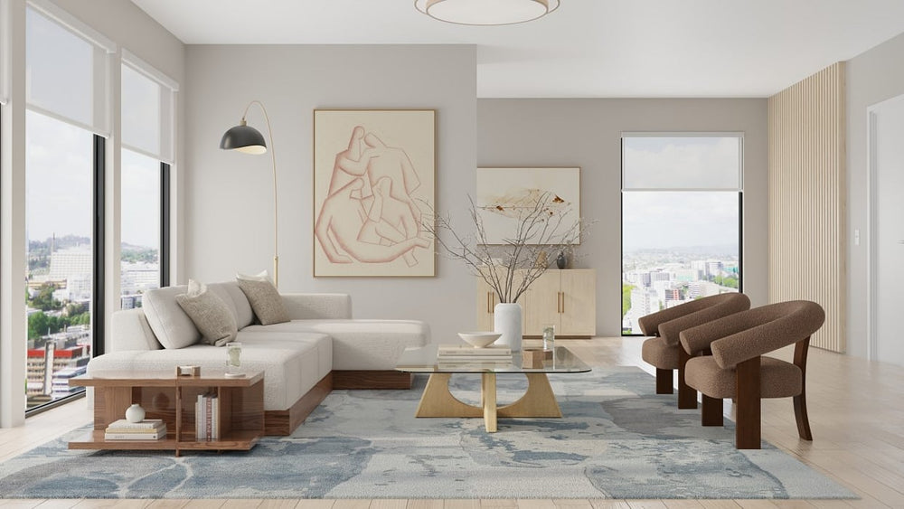 Feizy Kendall 8A60F Blue/Gray Area Rug Room Scene Feature
