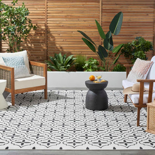 Nourison Essentials NRE04 Ivory Black Area Rug Room Scene 3