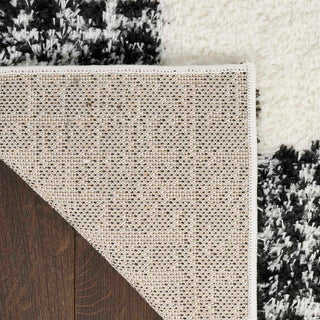 Nourison Pacific Shag PCS02 Ivory Black Area Rug Backing