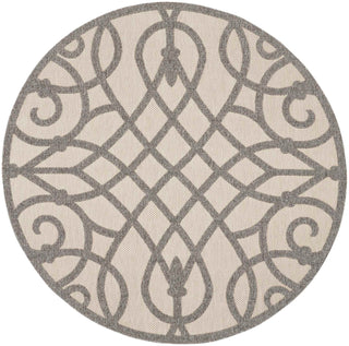 Nourison Palamos PLS04 Cream Grey Area Rug 7'10'' Round
