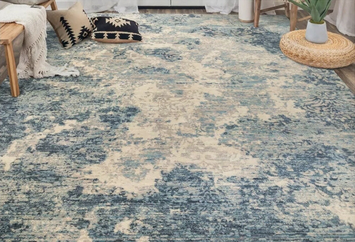 Rizzy Platinum PNM109 Blue Area Rug Room Image Feature