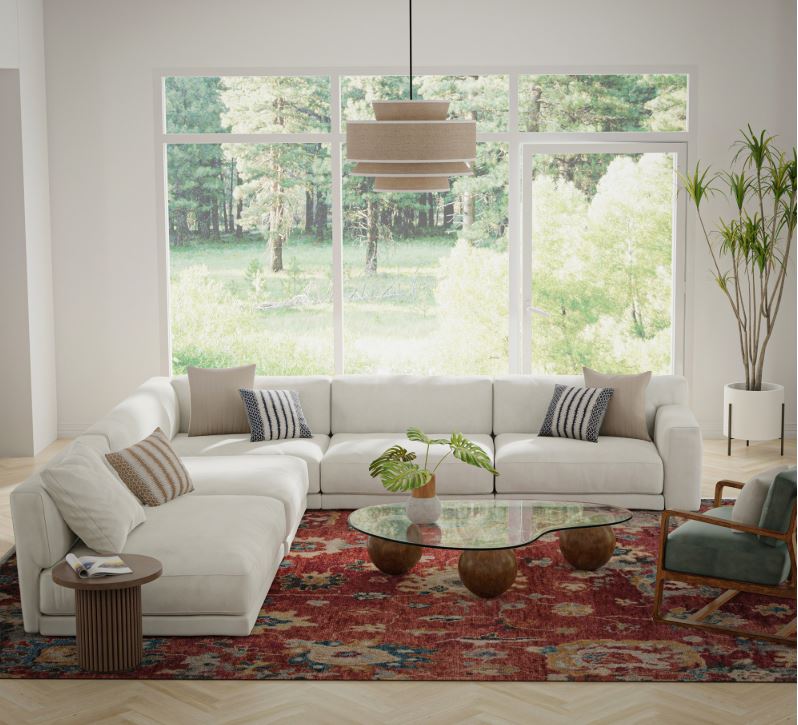 Rizzy Hallmark HAL240 Red Area Rug Room Scene Feature