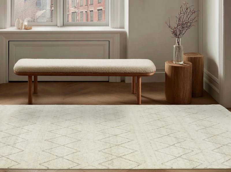 Rizzy Posh PSH002 White  Brown Area Rug Lifestyle Image Feature