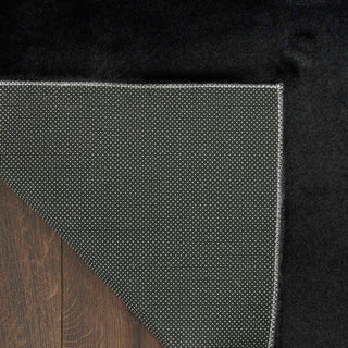 Nourison Soft Plush Rabbit Fur SFF01 Black Area Rug Backing