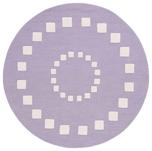 Safavieh Kids SFK925V Purple / Ivory Area Rug Round Top Down