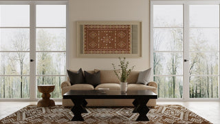 Feizy Wallace 8A43F Brown/White Area Rug Room Scene Feature