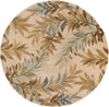 KAS Sparta 3126 Ivory Tropical Branches Area Rug Round